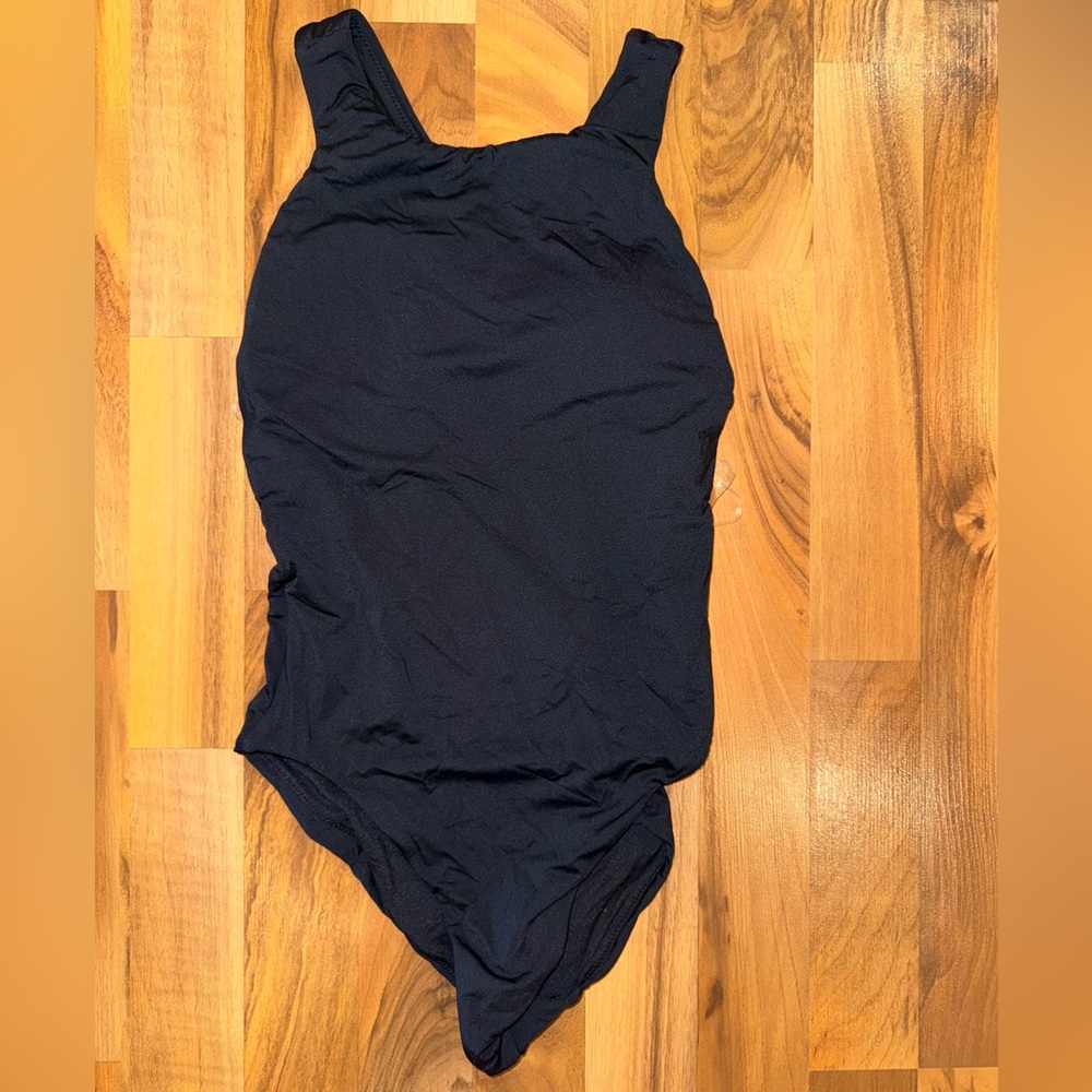 Seafolly black high neck low back cross cross back swimsuit NWT bathing suit